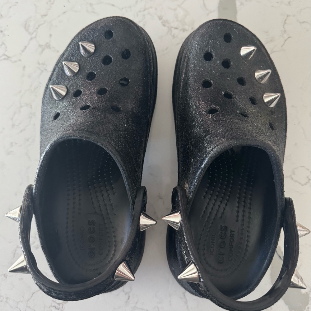 CROCS BAE platform glitter with spikes clogs